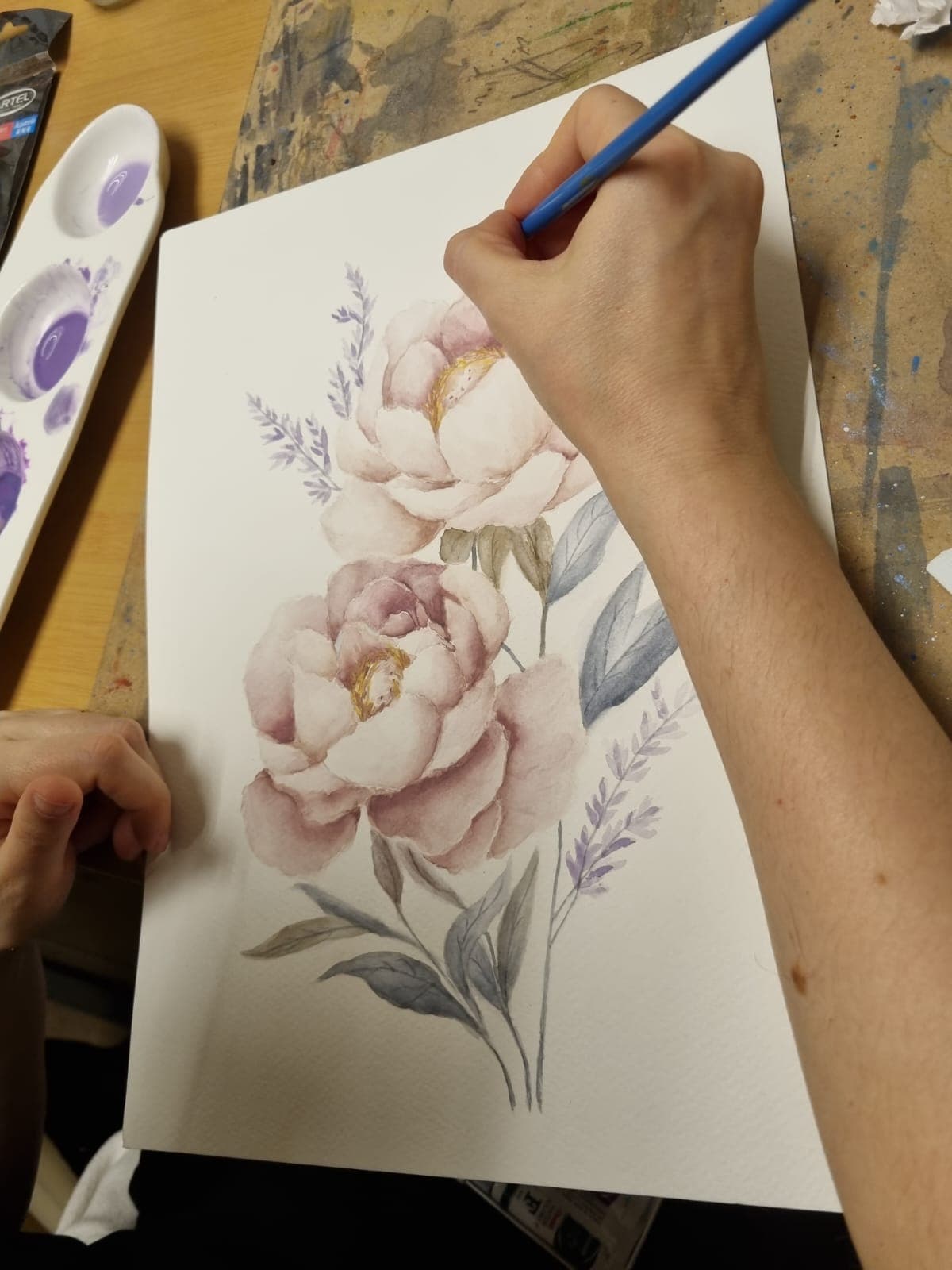 Acuarela creada por una alumna del taller de Josefina Fainé — obra 13
