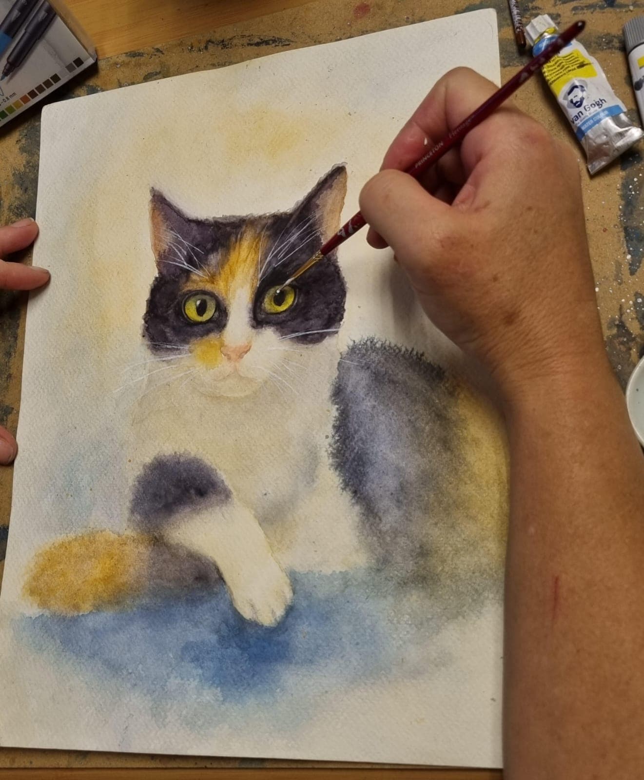 Acuarela creada por una alumna del taller de Josefina Fainé — obra 15