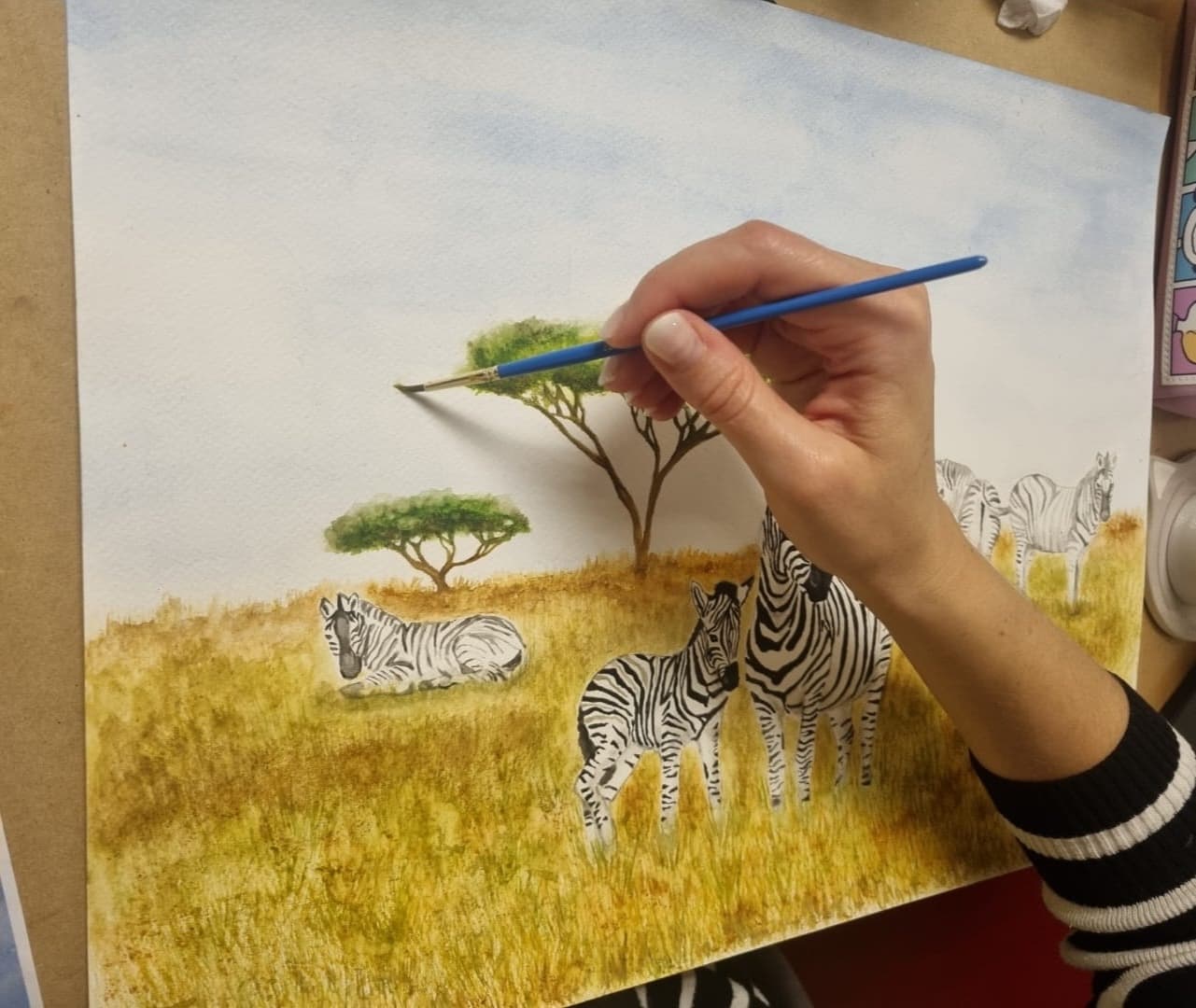 Acuarela creada por una alumna del taller de Josefina Fainé — obra 3