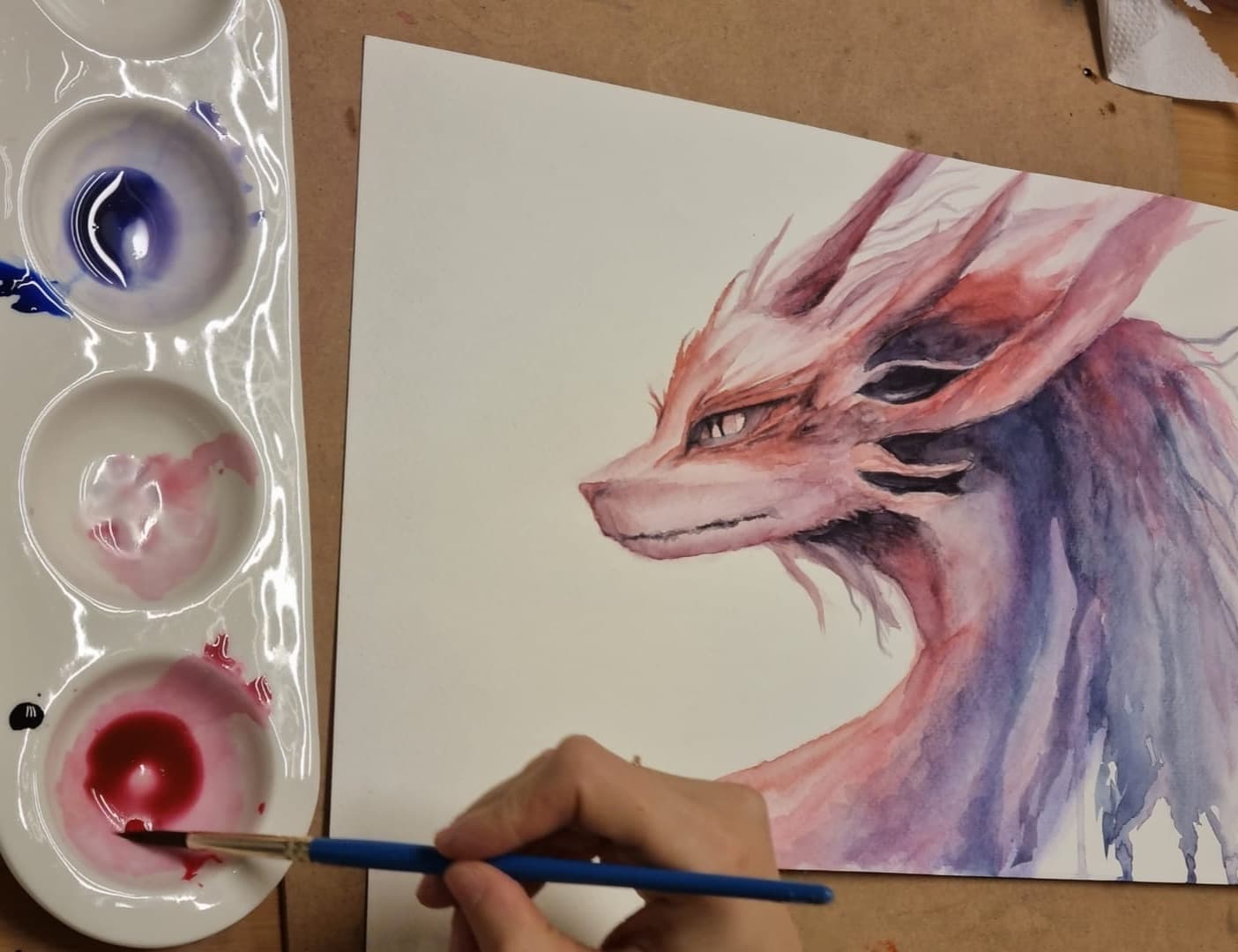 Acuarela creada por una alumna del taller de Josefina Fainé — obra 24