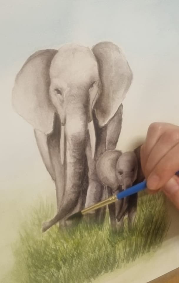 Acuarela creada por una alumna del taller de Josefina Fainé — obra 22