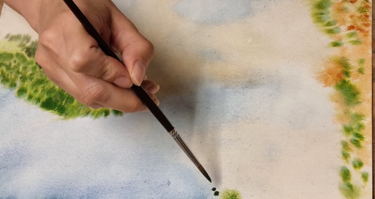 Sesión de arte terapia con acuarela
